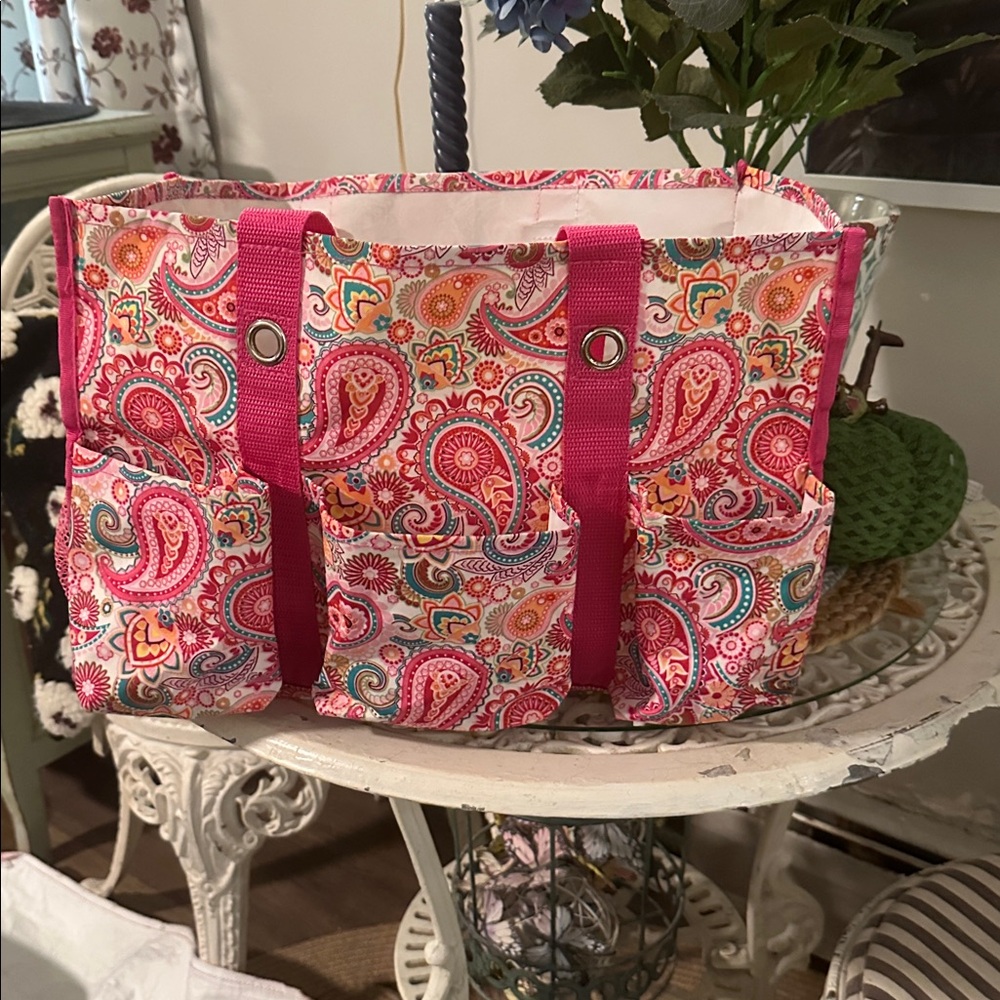Thirty-One Pink Paisley Tote Bag